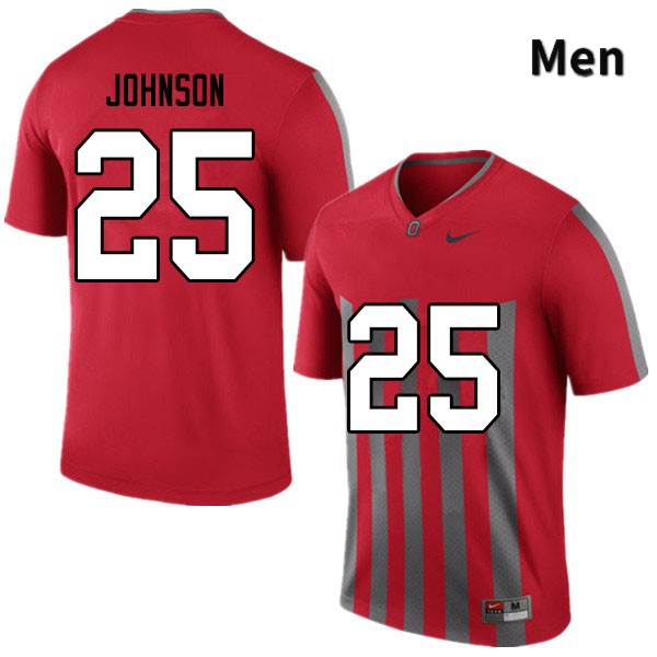 Men's Ohio State Buckeyes #25 Xavier Johnson Retro Authentic College Stitched Football Jersey 23TA043VL